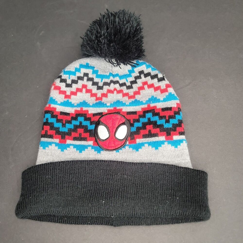 Marvel Spidey and His Amazing Friends Toddler Beanie Hat Pom Pom 2T-5T SpiderMan